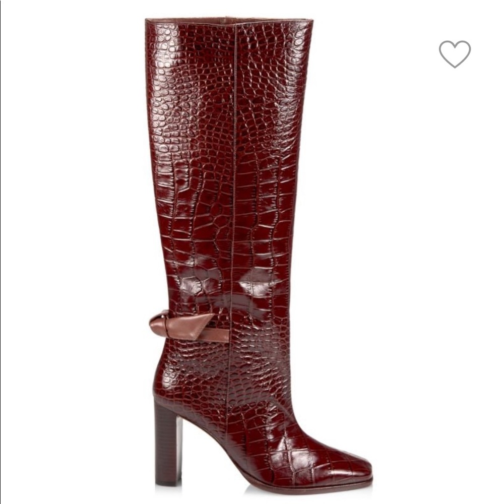 Square Clarita Croc-Embossed Leather Boots Women’s Sizes EU: 36 US: 6 MSRP: $795
